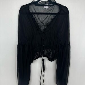 Black Sheer Women's Top